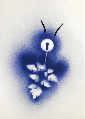 From the series Symbolist spray drawings
A3, spray and ink on paper, 2020