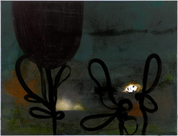 I det sorte hav
65 x 50 cm, akryl, spray og olie på lærred, 2006