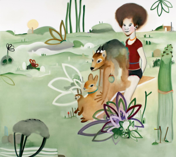 The girl and the animals
230 x 208 cm, oil on canvas, 2005<strong> </strong>