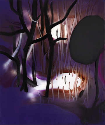 It was quiet
55 x 65 cm,  acrylics, spray and oil on canvas, 2009