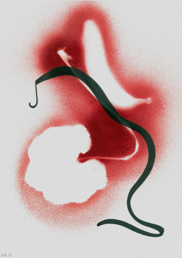 From the series Symbolist spray drawings
A3, spray and ink on paper, 2019