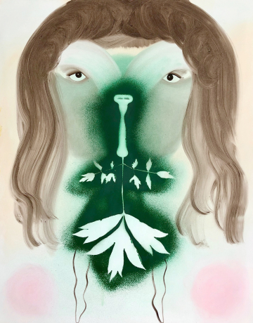 Væren IV
70x90 cm, spraymaling og olie på lærred, 2019