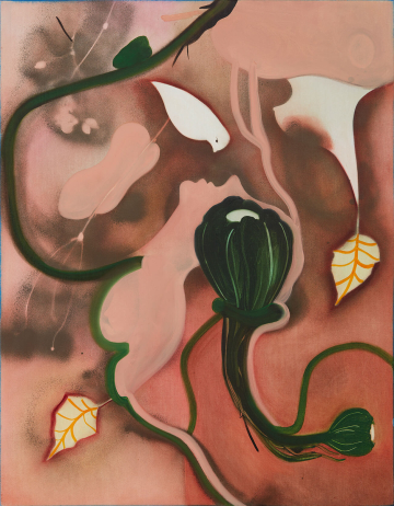 Huden, verden
70x90 cm, spray og olie på lærred, 2022