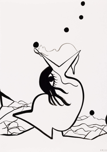 <h2> From the series Symbolist Drawings</h2>
A3, ink on paper, 2025