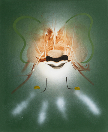 The vision (green)
45x55 cm, acrylic, spray and oil on canvas, 2015