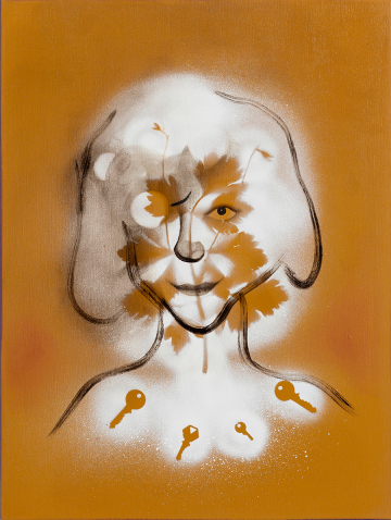 Den surrealistiske virkelighed
60x45 cm, akryl, spray og olie på lærred, 2019