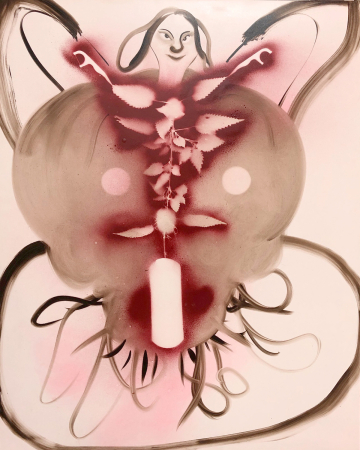 Væren II
70x90 cm, spraymaling og olie på lærred, 2019