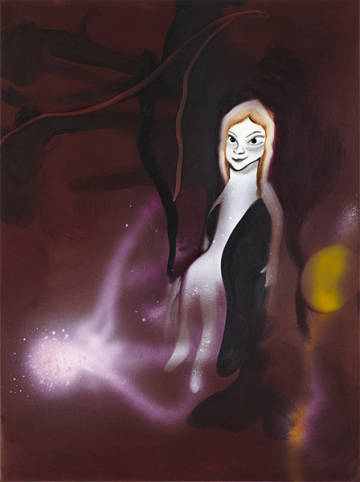 It had become her turn
45 x 60 cm, acrylics, spray and oil on canvas, 2009 