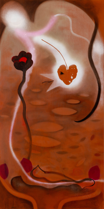 <h2>The Way</h2>
50x100 cm, acrylics, spray and oil on canvas, 2024