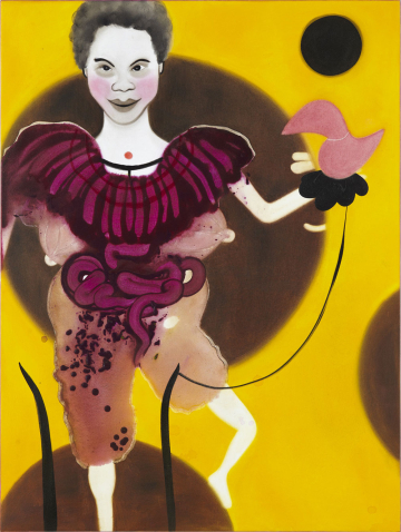 Forklædt som fugl 
100 x 75 cm, akryl og olie på lærred, 2011