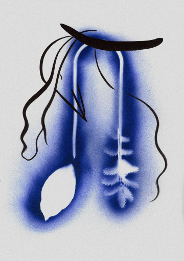 From the series Symbolist spray drawings
A3, spray and ink on paper, 2019