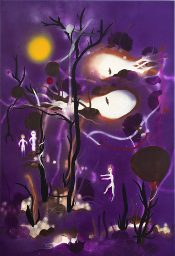 Mørke og lys 
300 x 200 cm, akryl, spray og olie på lærred, 2011