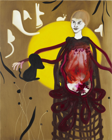 Hendes mave var en ovn som brændte verden
125 x 100 cm, akryl og olie på lærred, 2011