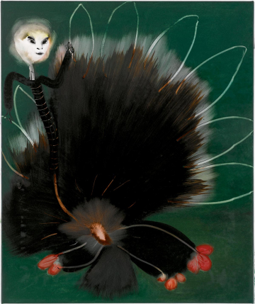 Hun var en kusse
50 x 60 cm, akryl, spray og olie på lærred, 2006