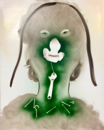 Væren III
70x90 cm, spraymaling og olie på lærred, 2019