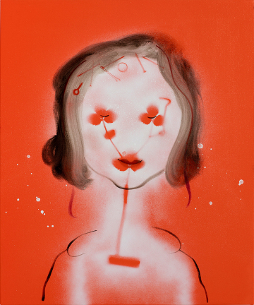 Mennesket er ånd, mennesket ånder
60x45 cm, akryl, spray og olie på lærred, 2019