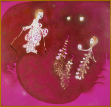 Nøglen
200x208 cm, akryl, spray og olie på lærred, 2019