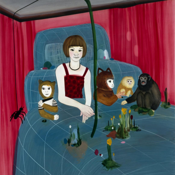 She was never alone
200 x 200 cm, oil on canvas, 2004