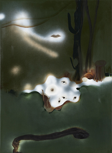 They were holes, cracks, bumps
55 x 75 cm acrylics, spray and oil on canvas, 2009