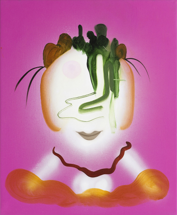 The vision (pink)
45x55 cm, acrylic, spray and oil on canvas, 2015